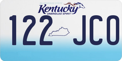 KY license plate 122JCO