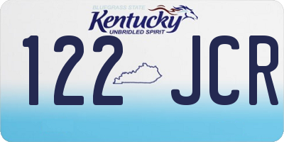 KY license plate 122JCR