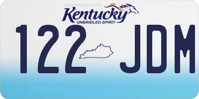 KY license plate 122JDM