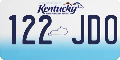 KY license plate 122JDO