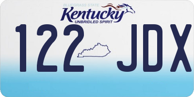 KY license plate 122JDX