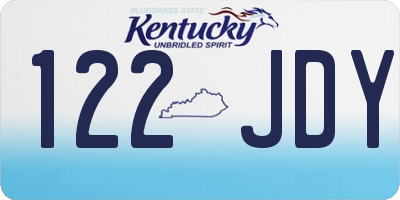 KY license plate 122JDY