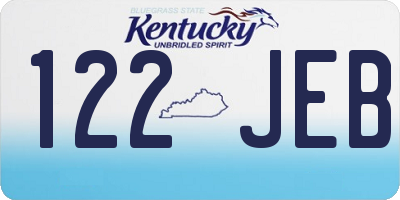 KY license plate 122JEB