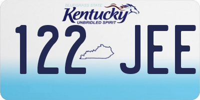 KY license plate 122JEE