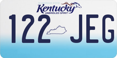 KY license plate 122JEG