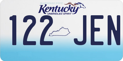KY license plate 122JEN