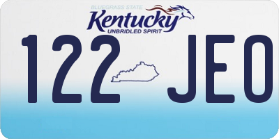 KY license plate 122JEO