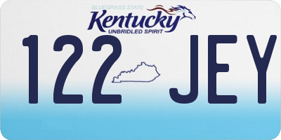 KY license plate 122JEY