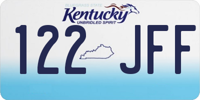 KY license plate 122JFF