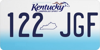 KY license plate 122JGF