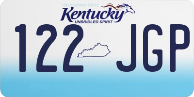 KY license plate 122JGP