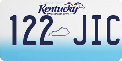 KY license plate 122JIC
