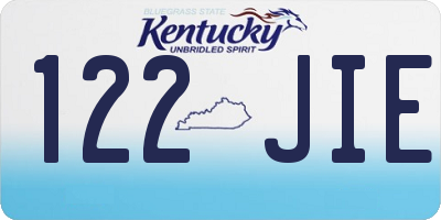 KY license plate 122JIE