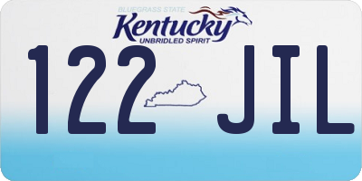 KY license plate 122JIL