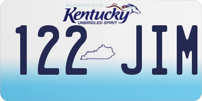 KY license plate 122JIM