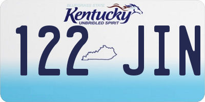 KY license plate 122JIN