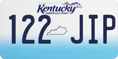 KY license plate 122JIP