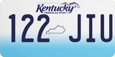 KY license plate 122JIU