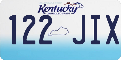 KY license plate 122JIX