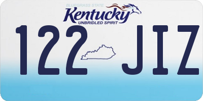 KY license plate 122JIZ