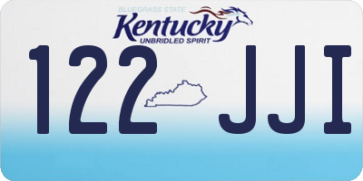 KY license plate 122JJI
