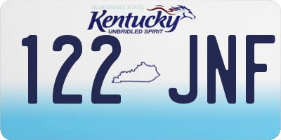 KY license plate 122JNF