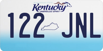 KY license plate 122JNL