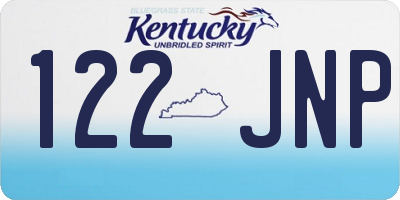 KY license plate 122JNP