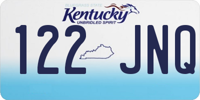 KY license plate 122JNQ