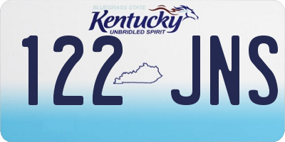 KY license plate 122JNS