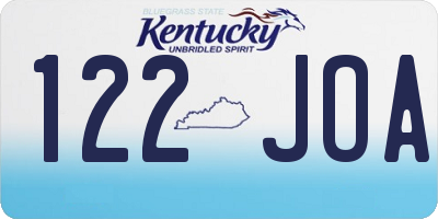 KY license plate 122JOA