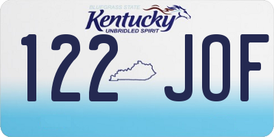 KY license plate 122JOF