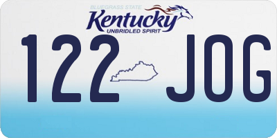 KY license plate 122JOG