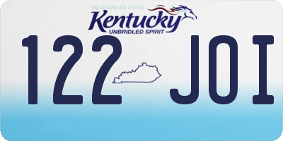 KY license plate 122JOI