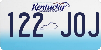 KY license plate 122JOJ