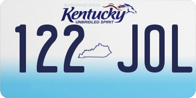 KY license plate 122JOL