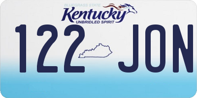 KY license plate 122JON