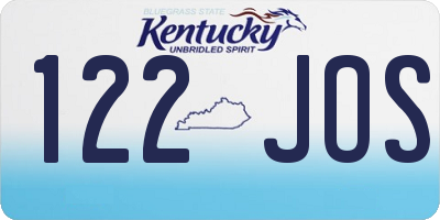 KY license plate 122JOS