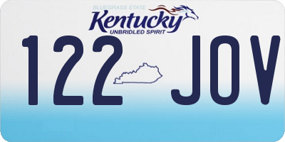 KY license plate 122JOV