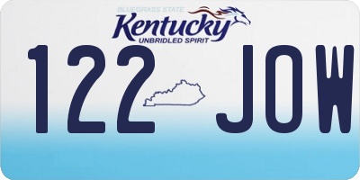 KY license plate 122JOW