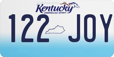 KY license plate 122JOY