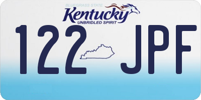 KY license plate 122JPF