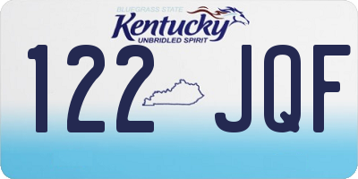 KY license plate 122JQF