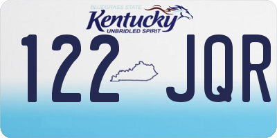 KY license plate 122JQR