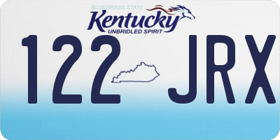 KY license plate 122JRX