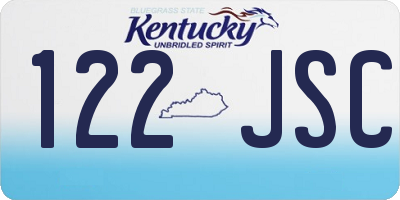 KY license plate 122JSC