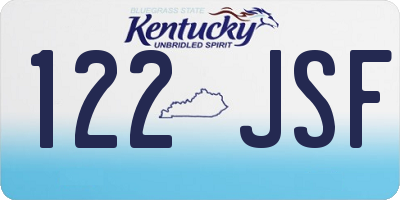 KY license plate 122JSF