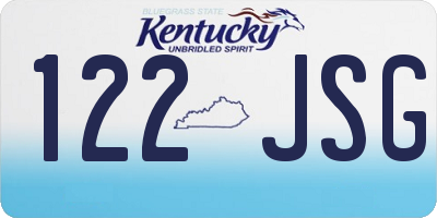 KY license plate 122JSG