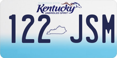 KY license plate 122JSM