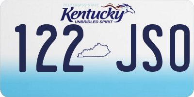 KY license plate 122JSO
